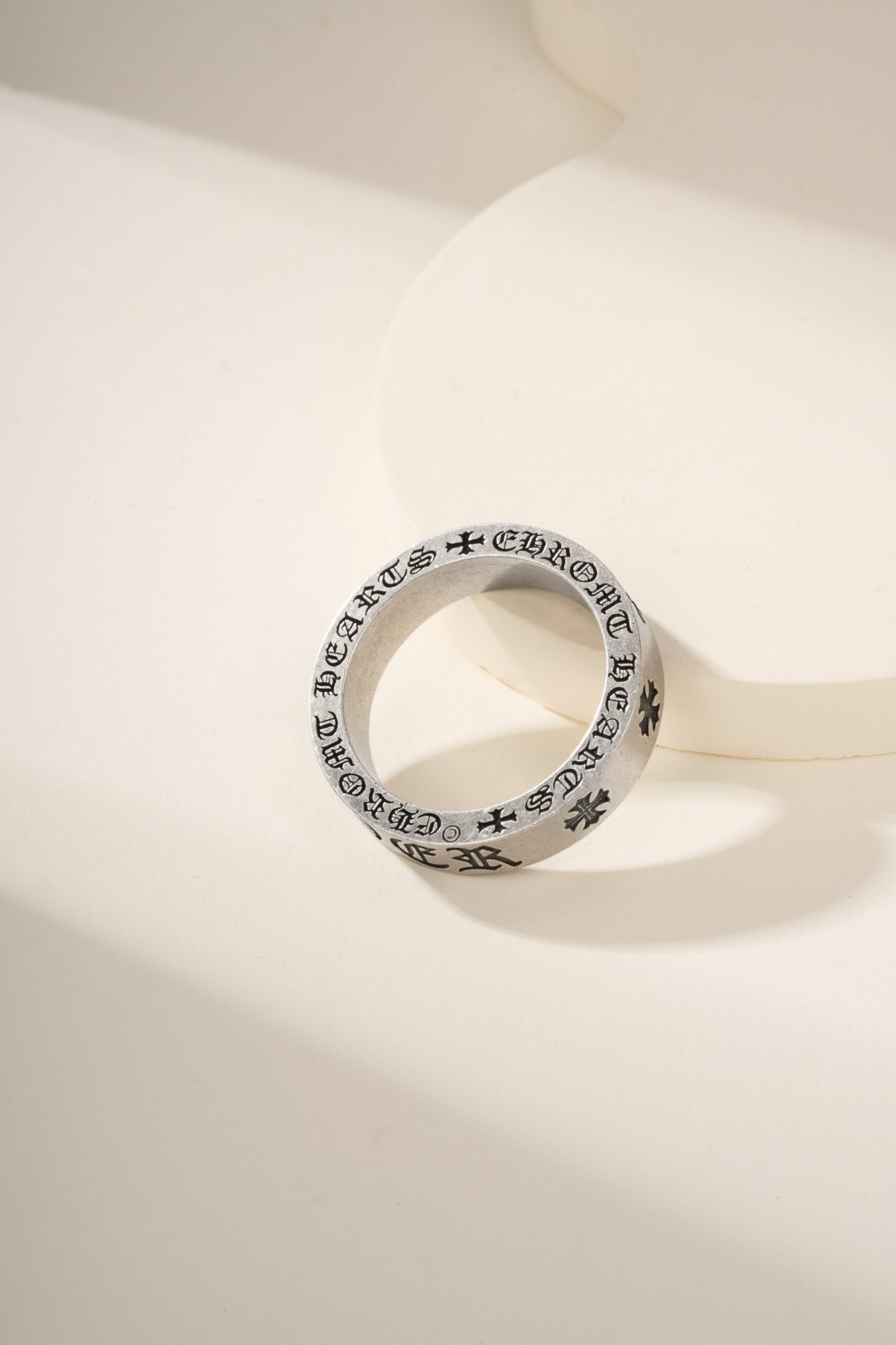 Chrome Hearts Eternal Heart Diamond studded Silver Oxide Ring - 图片 2