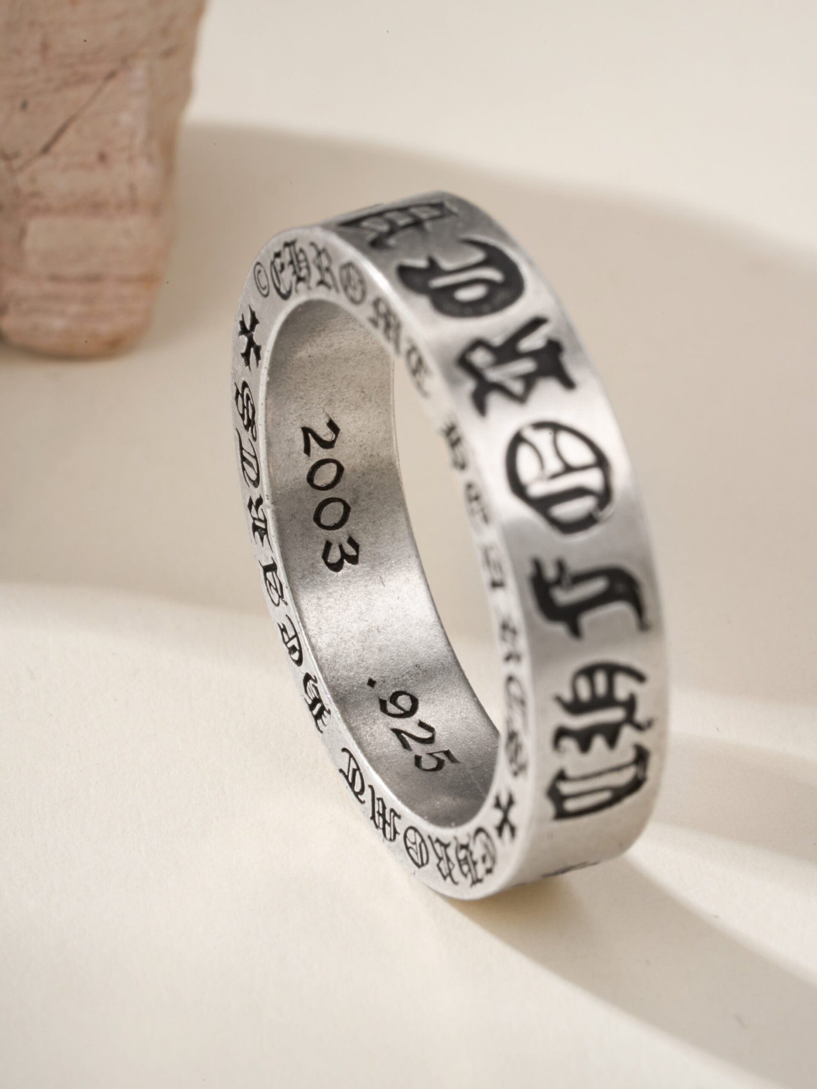 Chrome Hearts Eternal Heart Diamond studded Silver Oxide Ring - 图片 6