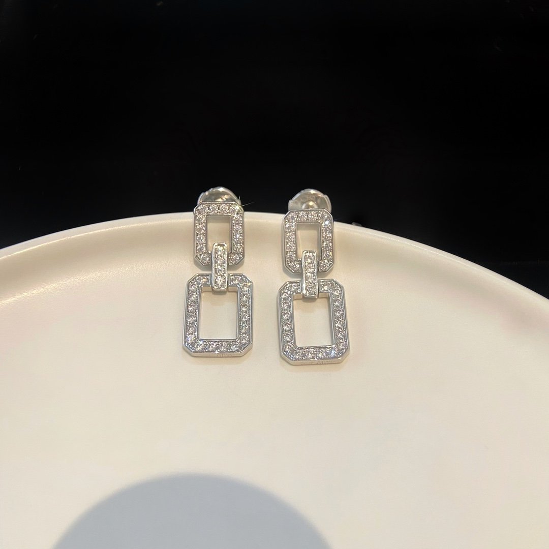 HW Block Full Diamond Earrings - Image 3