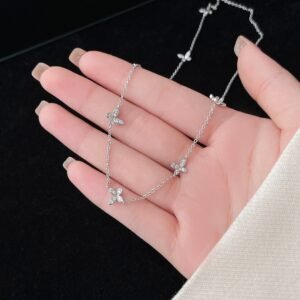 Graf Romantic Mini Butterfly Necklace (Colorful Silver Chain)