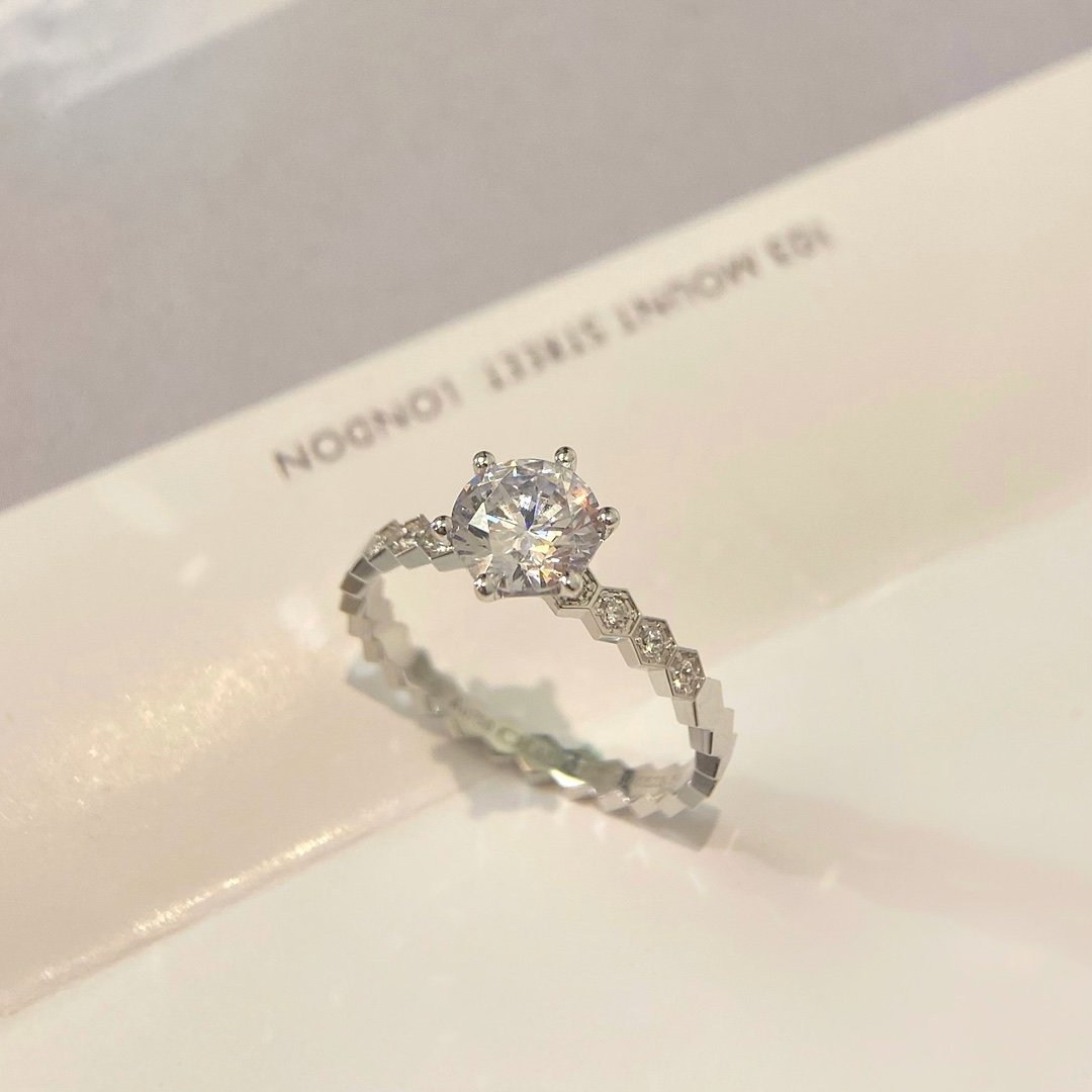 CHUAMET Honeycomb main diamond 1ct ring (2.5mm stackable) - 图片 2