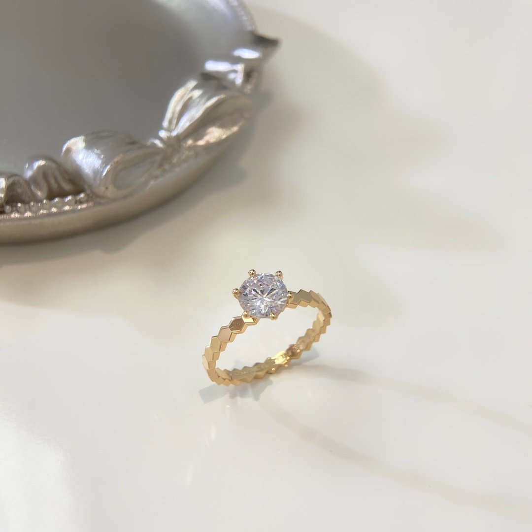 CHUAMET Honeycomb main diamond 1ct ring (2.5mm stackable)