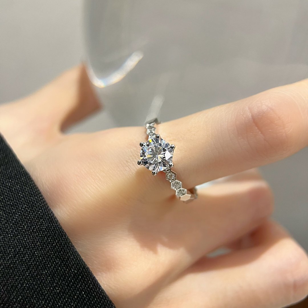 CHUAMET Honeycomb main diamond 1ct ring (2.5mm stackable) - 图片 7
