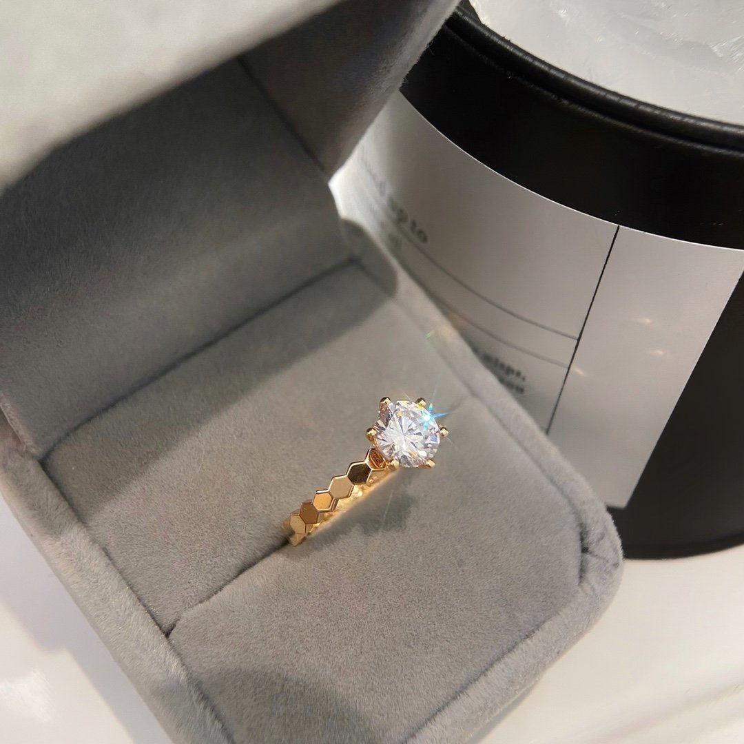 CHUAMET Honeycomb main diamond 1ct ring (2.5mm stackable) - 图片 6