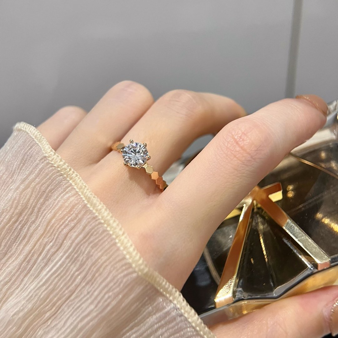 CHUAMET Honeycomb main diamond 1ct ring (2.5mm stackable) - 图片 8
