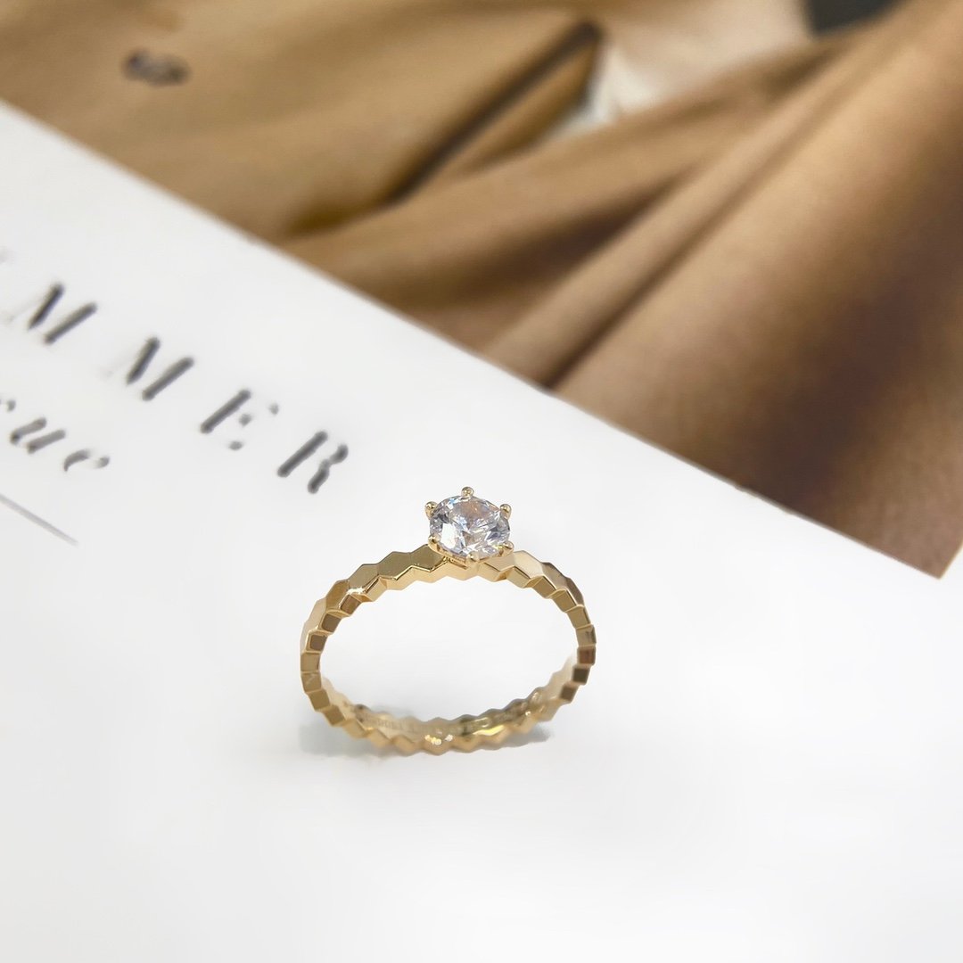 CHUAMET honeycomb main diamond 50 point ring (2.5mm stackable) - Image 2