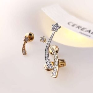CHANEL Comet Series Two Color Comet Earrings