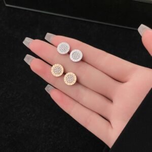 BV series full diamond disc earrings