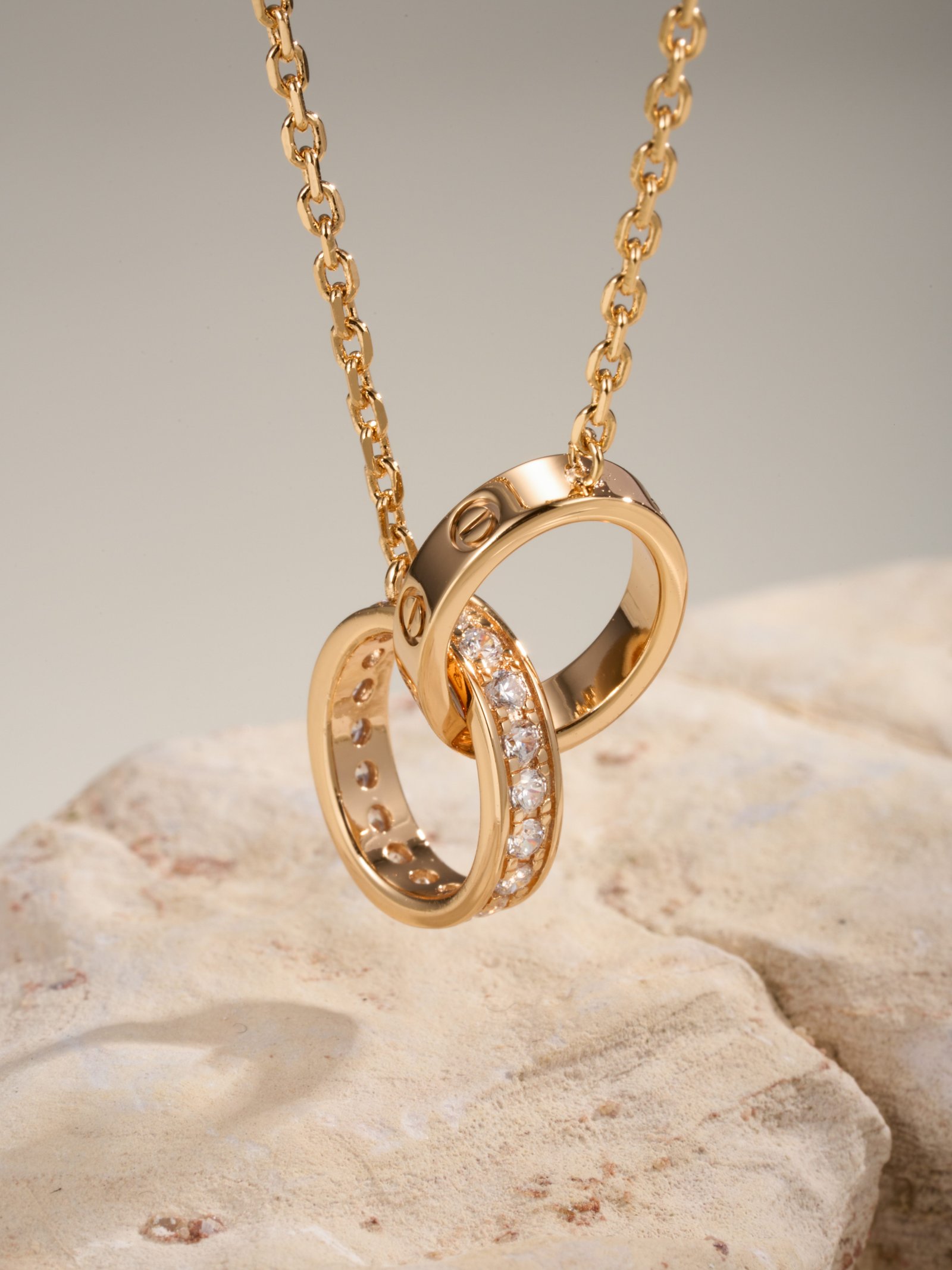 Double ring diamond necklace - Image 7