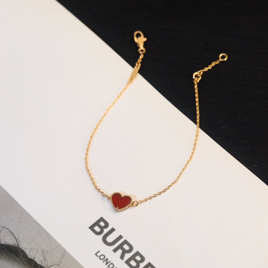 Ruby mini peach heart bracelet - Image 6