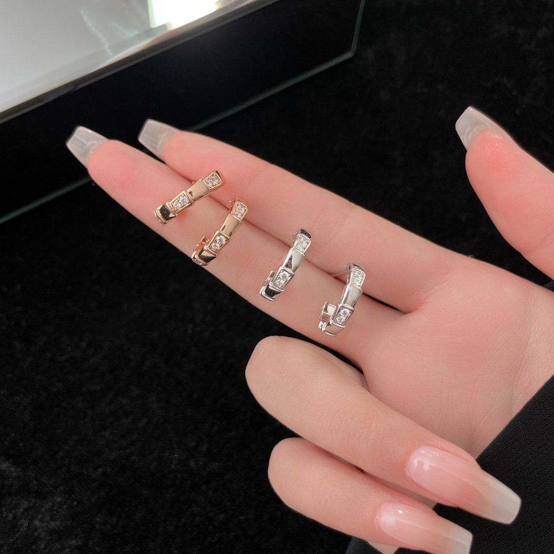 Diamond snake ring earrings