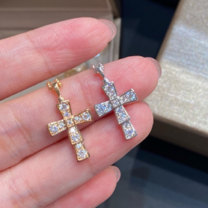 BV Small Cross Full Diamond Necklace