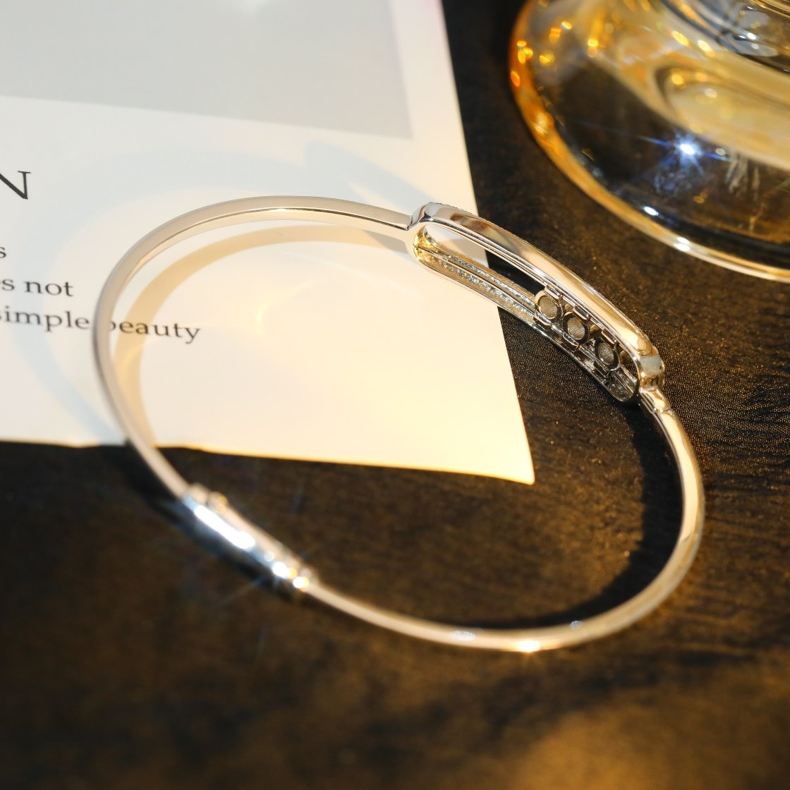 Messica Noa Three Diamond Sliding Bracelet (Color White) - 图片 8