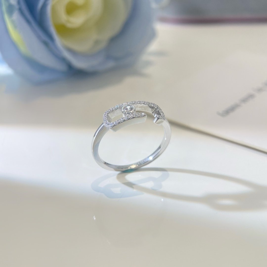MESSIKA Classic Sliding Single Diamond Move Uno Series Ring (Color White) - 图片 5