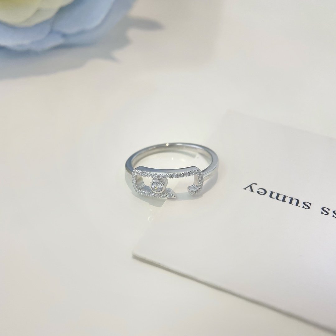 MESSIKA Classic Sliding Single Diamond Move Uno Series Ring (Color White) - 图片 2