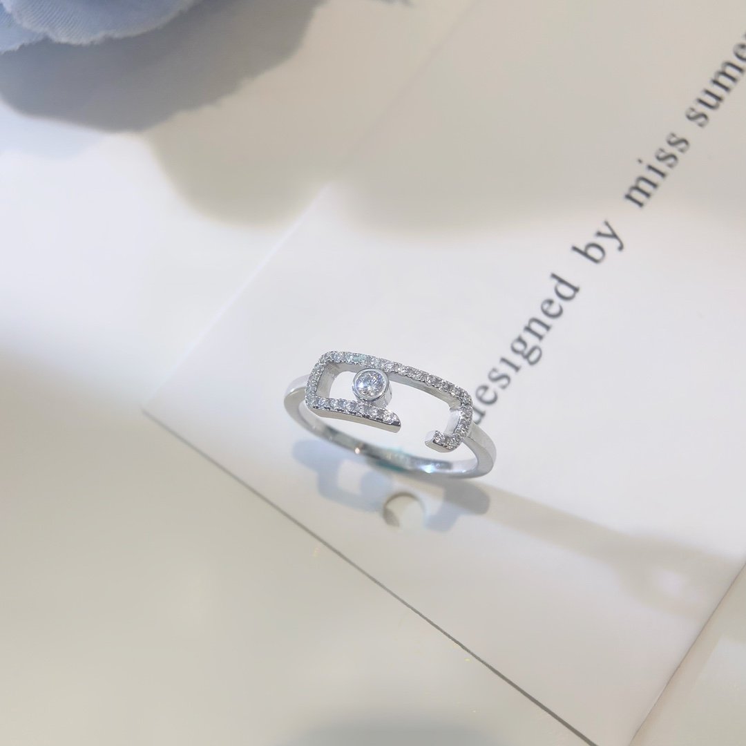 MESSIKA Classic Sliding Single Diamond Move Uno Series Ring (Color White) - 图片 4