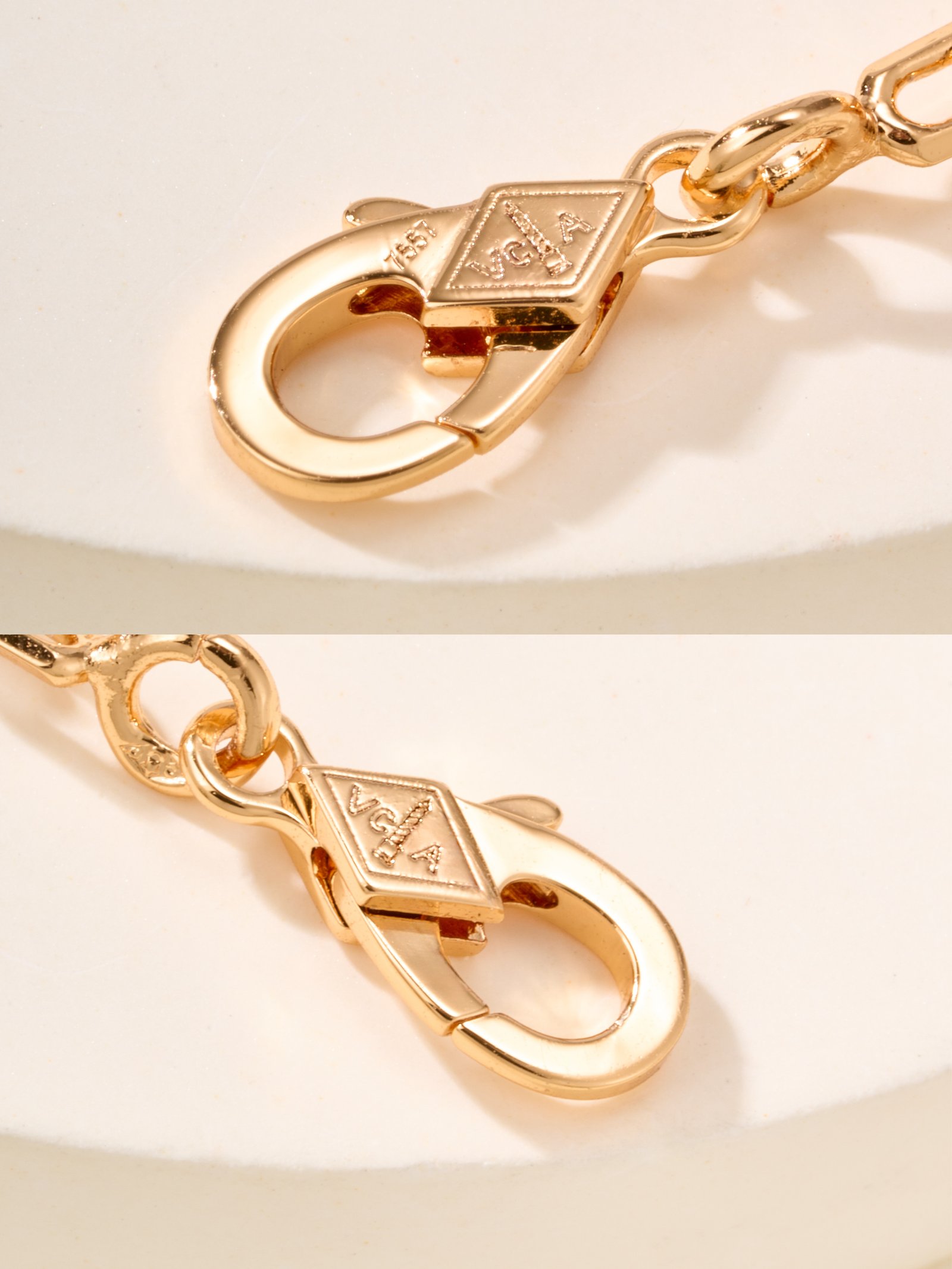 Vintage Alhambra Bracelet with 5 Pink Shell Interdiamonds - 图片 9