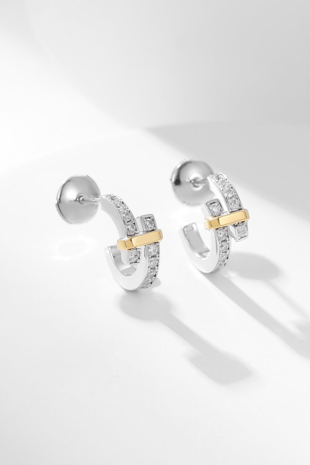 T1 coil handmade diamond studded earrings