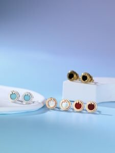 Circle T-shaped circular earrings