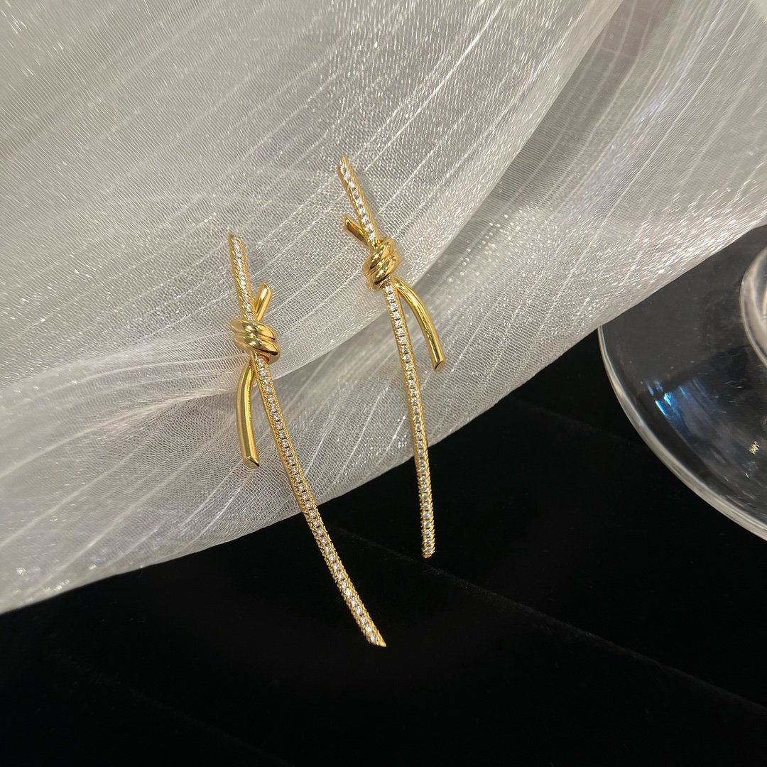 T Knot series long string earrings - 图片 8