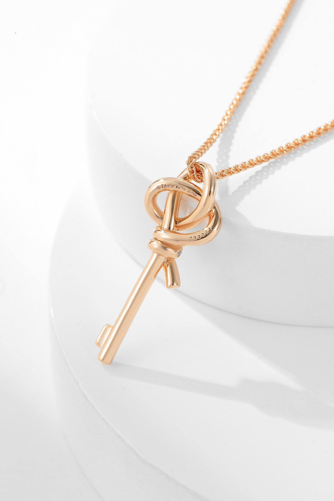Woven Series Small Diamond Set Key Necklace - 图片 3