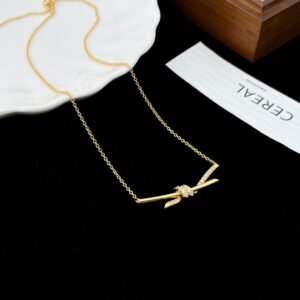 New Knot Diamond Set Necklace