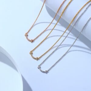 Mini Diamond Set T Necklace
