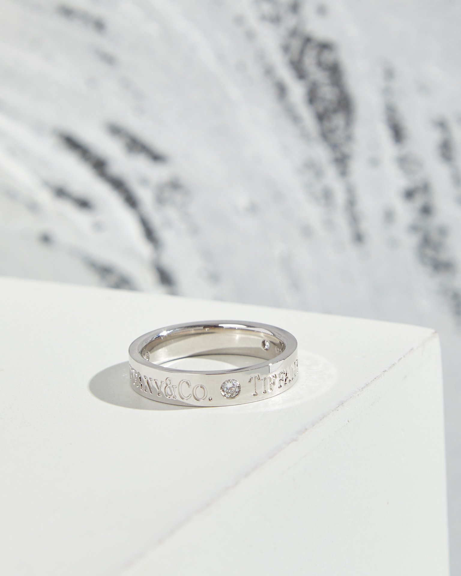 T Three Diamond Letter 4mm Wide Ring - 图片 7