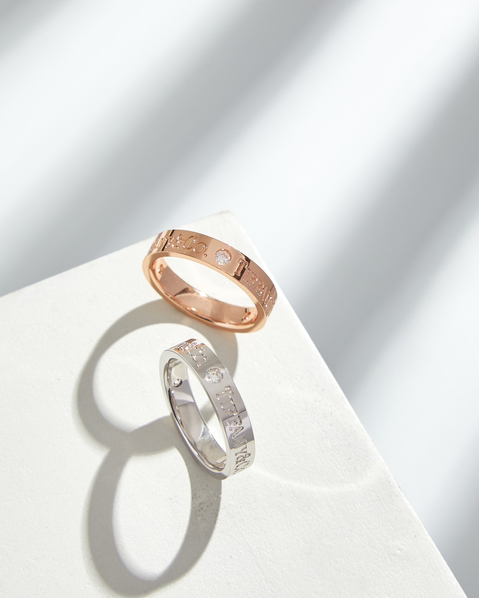 T Three Diamond Letter 4mm Wide Ring