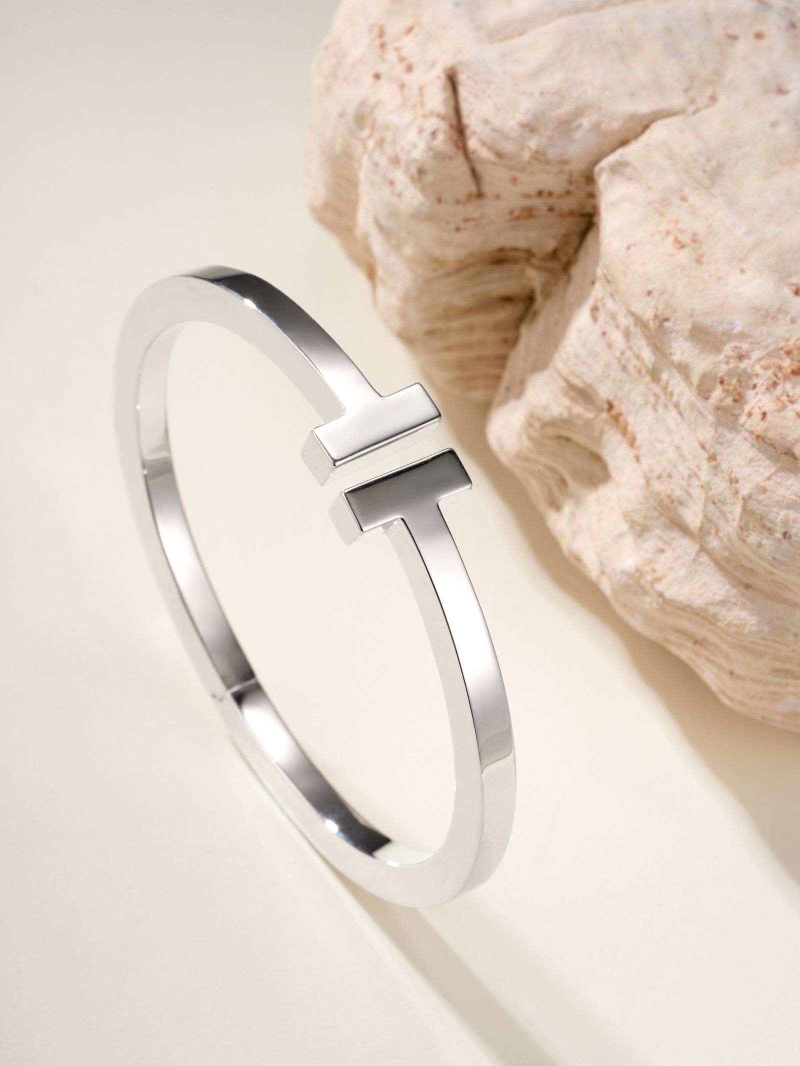 T Wide Diamond Free Large Bracelet - Image 3