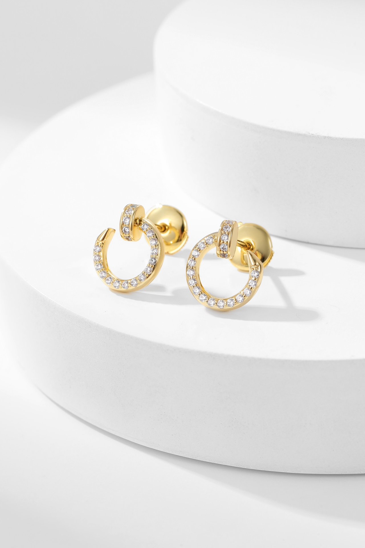 Nail series earrings full diamond mini style - Image 4