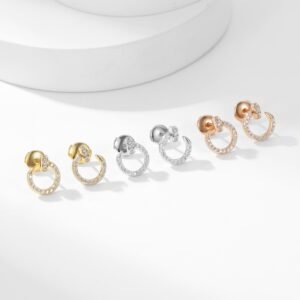 Nail series earrings full diamond mini style