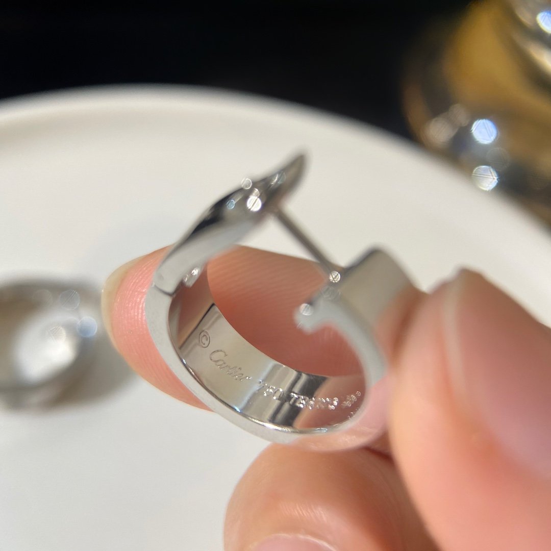 Love Wide Single Diamond Earrings Earclap - 图片 4