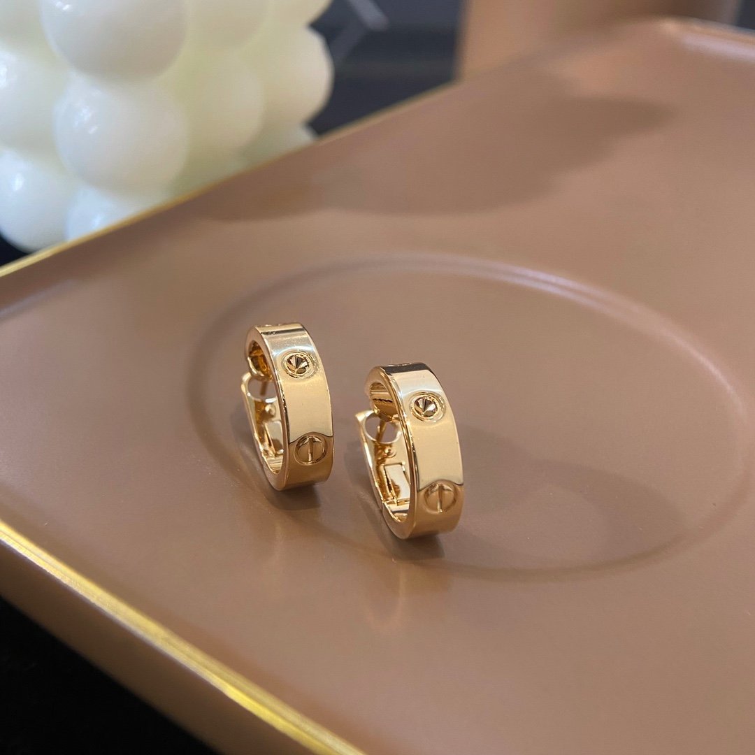 Love Wide Single Diamond Earrings Earclap - 图片 8