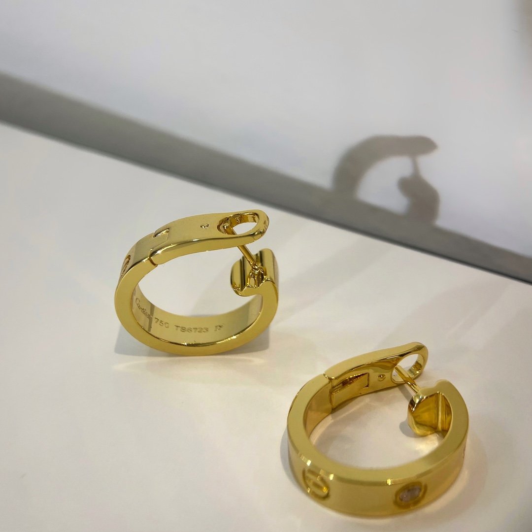 Love Wide Single Diamond Earrings Earclap - 图片 6