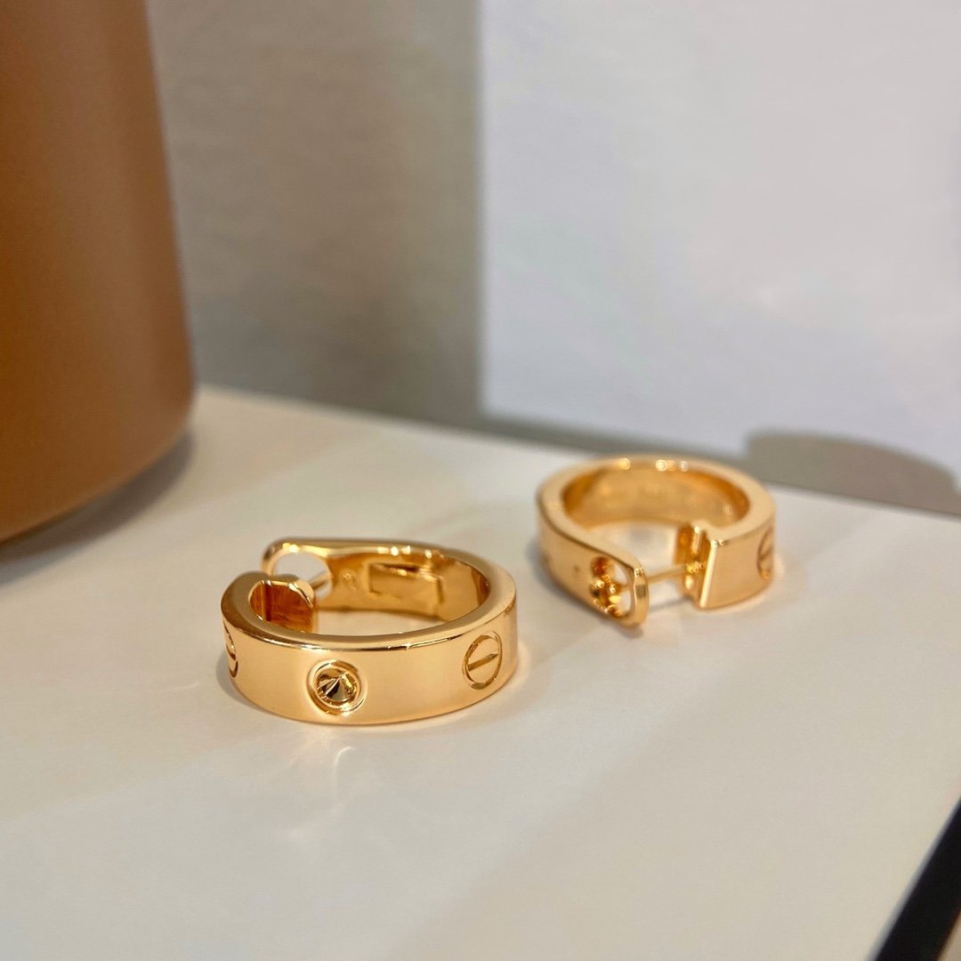 Love Wide Single Diamond Earrings Earclap - 图片 3